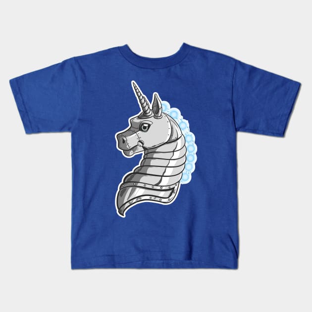 Robot Unicorn Kids T-Shirt by lizstaley